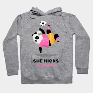 She Kicks She Inspires Women's soccer Hoodie